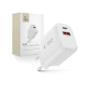Ładowarka sieciowa Tech-Protect NCA20 USB-A, USB-C Network Charger PD 20W / QC3.0 White