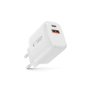 Ładowarka sieciowa Tech-Protect NCA20 USB-A, USB-C Network Charger PD 20W / QC3.0 White