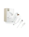 Ładowarka sieciowa Tech-Protect NCA20 USB-A, USB-C Network Charger PD 20W / QC3.0 + Lightning Cable White
