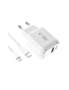 Ładowarka sieciowa Tech-Protect NCA20 USB-A, USB-C Network Charger PD 20W / QC3.0 + Lightning Cable White