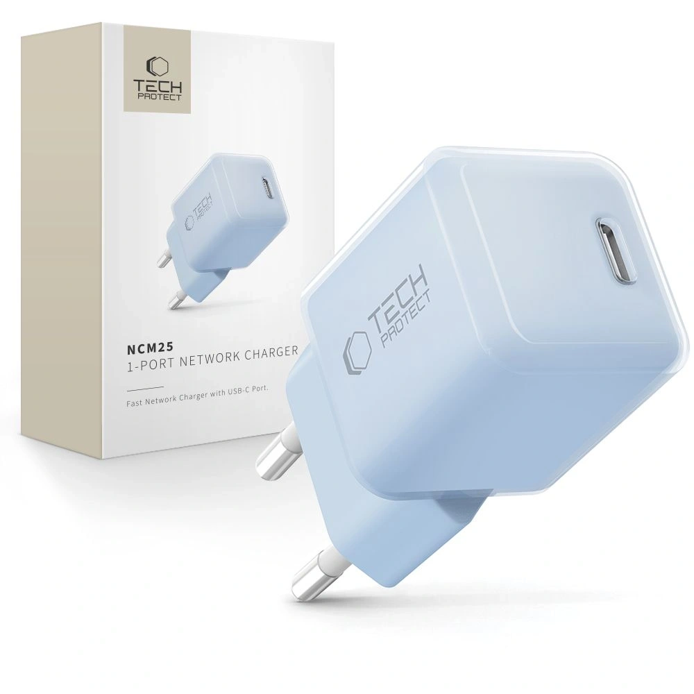 Ładowarka sieciowa Tech-Protect NCM25 USB-C Network Charger PD 25W Baby Blue
