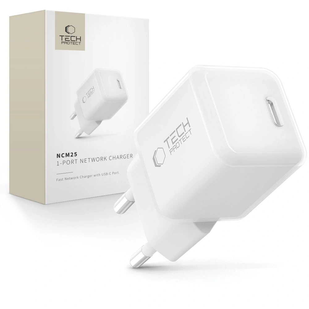 Ładowarka sieciowa Tech-Protect NCM25 USB-C Network Charger PD 25W White