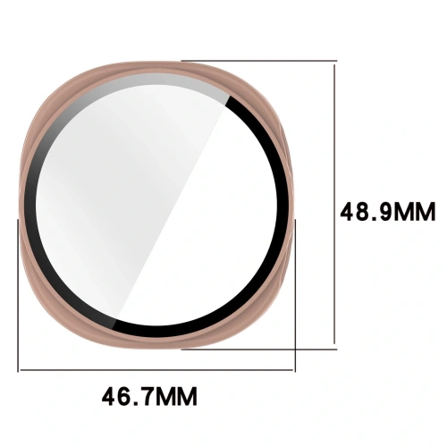 Etui ze szkłem do zegarka Bizon Case+Glass Watch do Samsung Galaxy Watch 8 44mm różowe