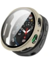 Etui ze szkłem do zegarka Bizon Case+Glass Watch do Samsung Galaxy Watch 8 44mm beżowe