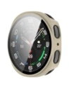 Etui ze szkłem do zegarka Bizon Case+Glass Watch do Samsung Galaxy Watch 8 44mm beżowe