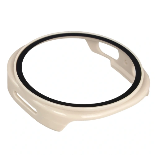 Etui ze szkłem do zegarka Bizon Case+Glass Watch do Samsung Galaxy Watch 8 44mm beżowe