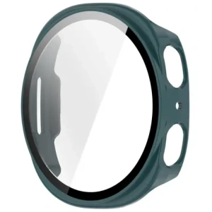 Etui ze szkłem do zegarka Bizon Case+Glass Watch do Samsung Galaxy Watch 8 44mm zielone