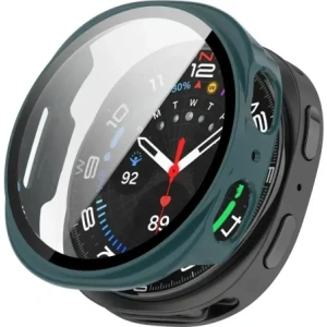 Etui ze szkłem do zegarka Bizon Case+Glass Watch do Samsung Galaxy Watch 8 44mm zielone