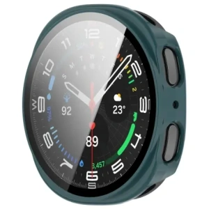 Etui ze szkłem do zegarka Bizon Case+Glass Watch do Samsung Galaxy Watch 8 44mm zielone