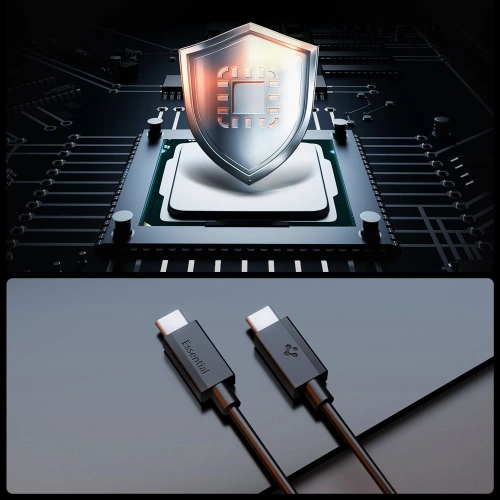 Kabel USB-C / USB-C Spigen EB6020CC Essential USB-C Cable 60W 200cm Black