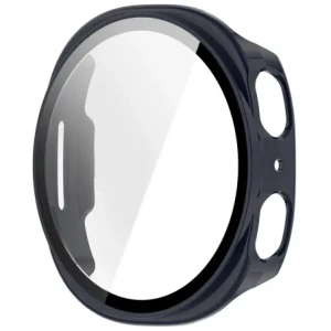 Etui ze szkłem do zegarka Bizon Case+Glass Watch do Samsung Galaxy Watch 8 44mm niebieskie