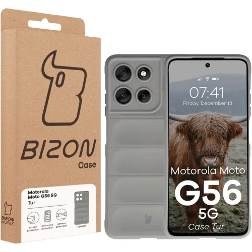 Pancerne etui Bizon Case Tur do Motorola Moto G56 5G jasnoszare