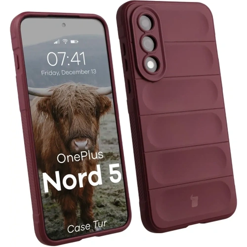 Pancerne etui Bizon Case Tur do OnePlus Nord 5 burgundowe