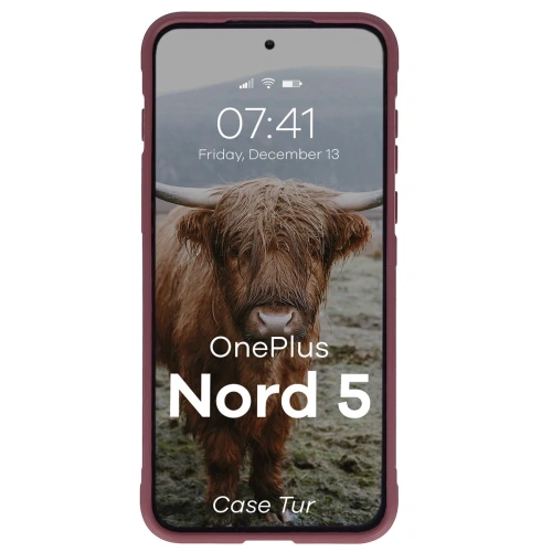 Pancerne etui Bizon Case Tur do OnePlus Nord 5 burgundowe