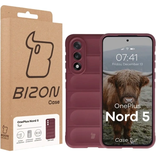 Pancerne etui Bizon Case Tur do OnePlus Nord 5 burgundowe
