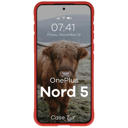 Pancerne etui Bizon Case Tur do OnePlus Nord 5 czerwone