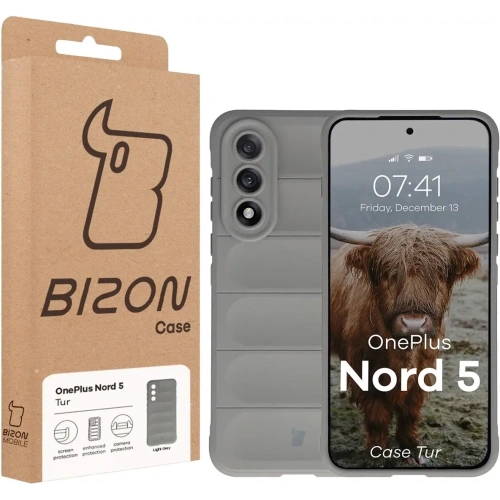 Pancerne etui Bizon Case Tur do OnePlus Nord 5 jasnoszare