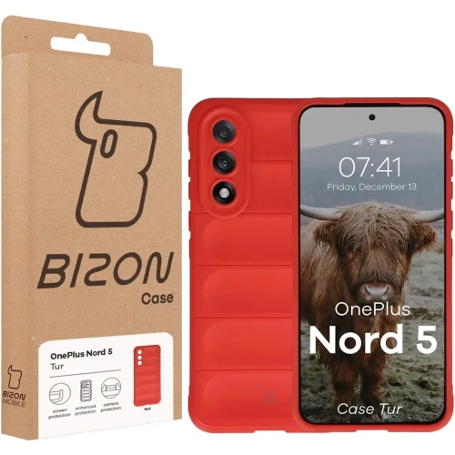 Pancerne etui Bizon Case Tur do OnePlus Nord 5 czerwone