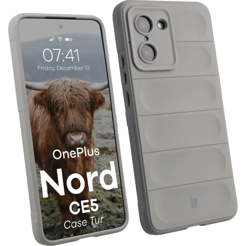 Pancerne etui Bizon Case Tur do OnePlus Nord CE5 5G jasnoszare