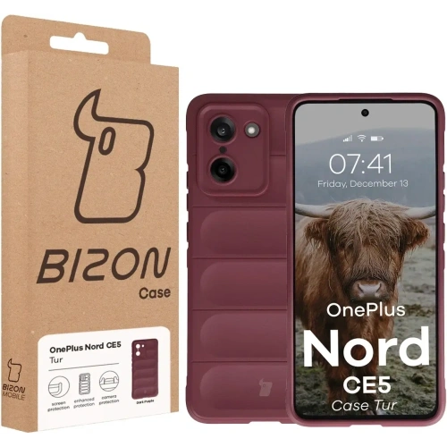 Pancerne etui Bizon Case Tur do OnePlus Nord CE5 5G burgundowe