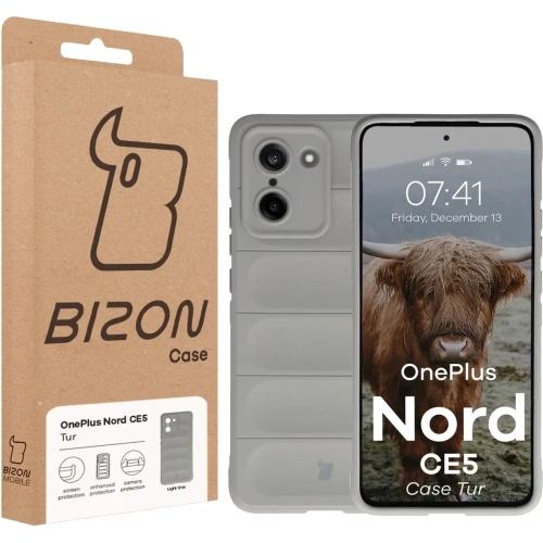 Pancerne etui Bizon Case Tur do OnePlus Nord CE5 5G jasnoszare