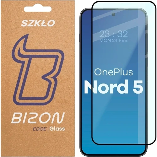 Szkło hartowane Bizon Glass Edge 2 do OnePlus Nord 5 czarna ramka