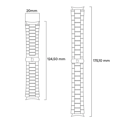Pasek ze stali nierdzewnej do smartwatcha Bizon Strap Watch Aura QuickRelease 20mm złoty