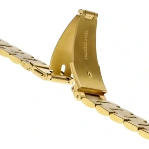 Pasek ze stali nierdzewnej do smartwatcha Bizon Strap Watch Aura QuickRelease 20mm złoty
