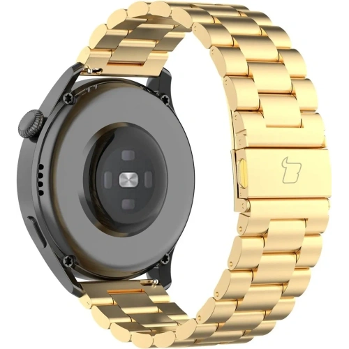Pasek ze stali nierdzewnej do smartwatcha Bizon Strap Watch Aura QuickRelease 20mm złoty