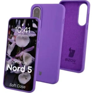 Silikonowe etui Bizon Soft Case do OnePlus Nord 5 fioletowe