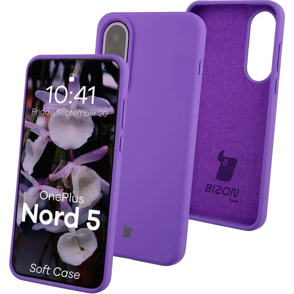 Silikonowe etui Bizon Soft Case do OnePlus Nord 5 fioletowe