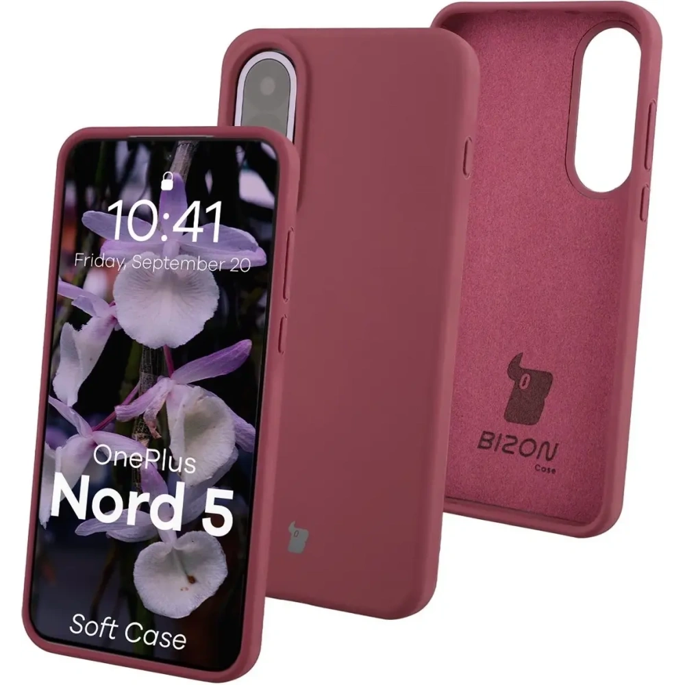 Silikonowe etui Bizon Soft Case do OnePlus Nord 5 ciemnofioletowe