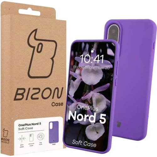 Silikonowe etui Bizon Soft Case do OnePlus Nord 5 fioletowe