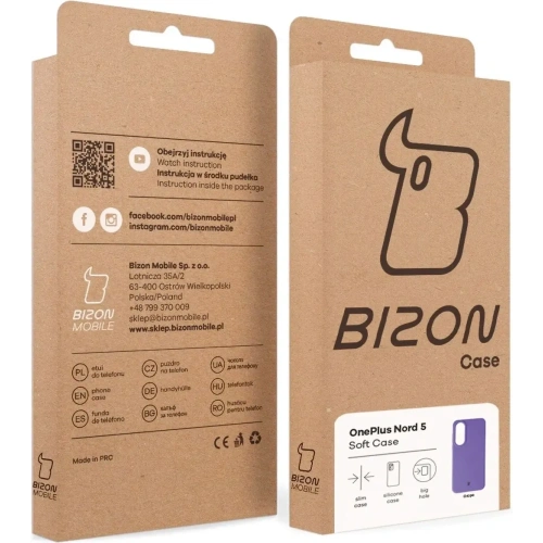 Silikonowe etui Bizon Soft Case do OnePlus Nord 5 fioletowe