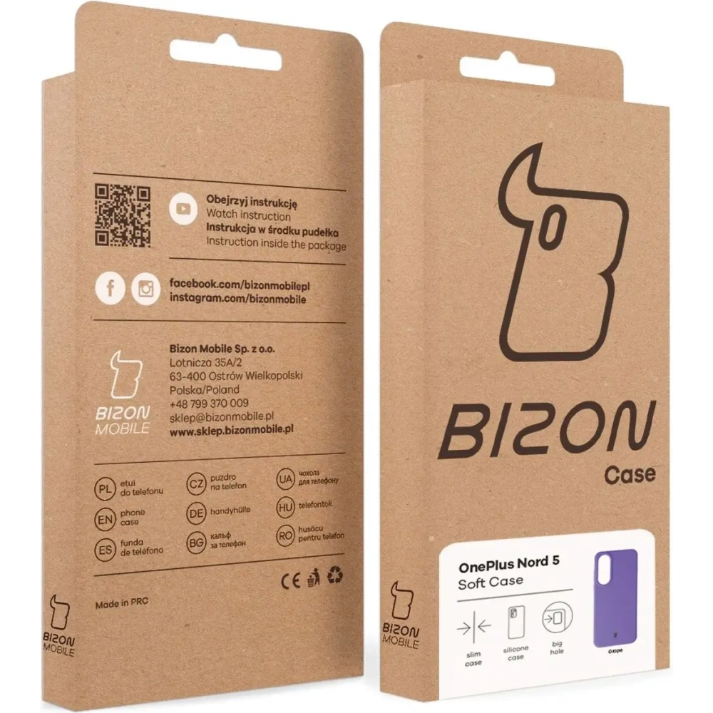 Silikonowe etui Bizon Soft Case do OnePlus Nord 5 fioletowe