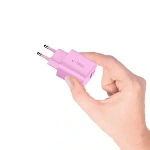 Ładowarka sieciowa Tech-Protect NCA30 USB-A, USB-C Network Charger PD 30W / QC3.0 Baby Pink