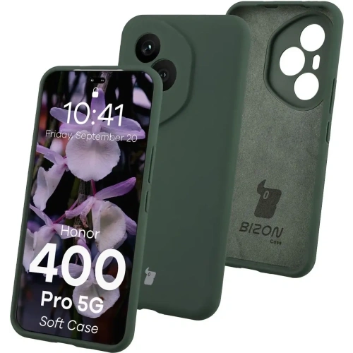 Silikonowe etui Bizon Soft Case do Honor 400 Pro ciemnozielone