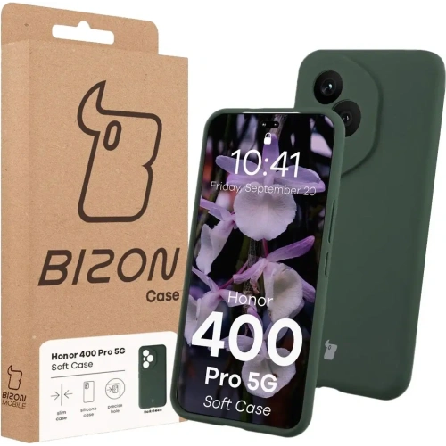 Silikonowe etui Bizon Soft Case do Honor 400 Pro ciemnozielone