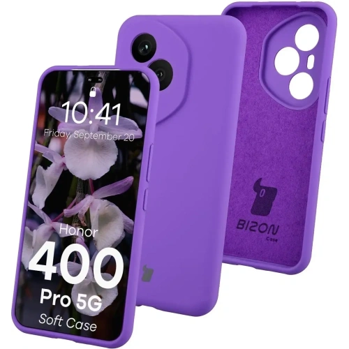 Silikonowe etui Bizon Soft Case do Honor 400 Pro fioletowe