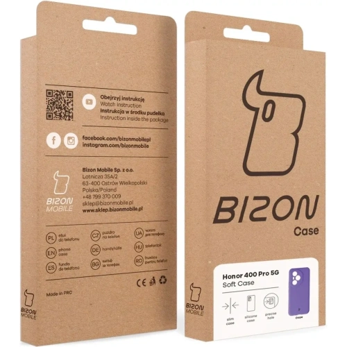 Silikonowe etui Bizon Soft Case do Honor 400 Pro fioletowe