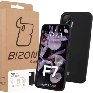 Silikonowe etui Bizon Soft Case do Xiaomi POCO F7 czarne