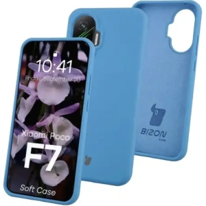 Silikonowe etui Bizon Soft Case do Xiaomi POCO F7 niebieskie