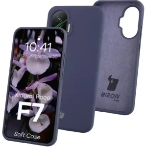 Silikonowe etui Bizon Soft Case do Xiaomi POCO F7 ciemnoniebieskie