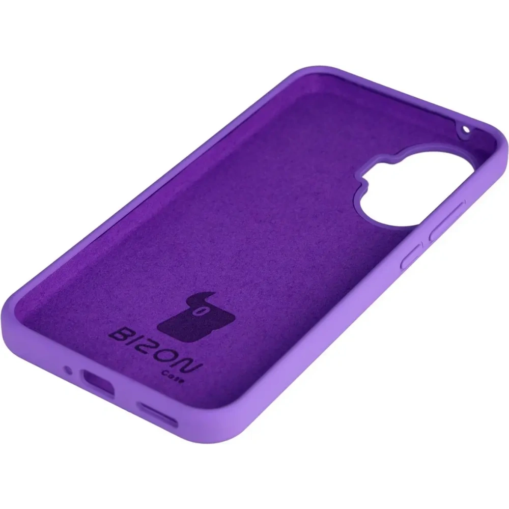 Silikonowe etui Bizon Soft Case do Xiaomi POCO F7 fioletowe