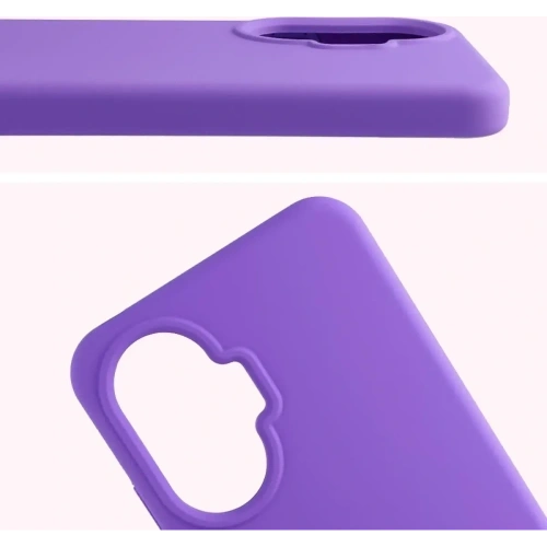 Silikonowe etui Bizon Soft Case do Xiaomi POCO F7 fioletowe