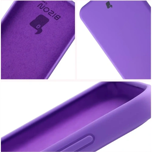 Silikonowe etui Bizon Soft Case do Xiaomi POCO F7 fioletowe