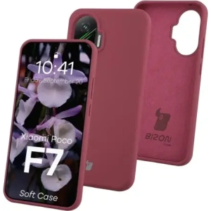 Silikonowe etui Bizon Soft Case do Xiaomi POCO F7 ciemnofioletowe