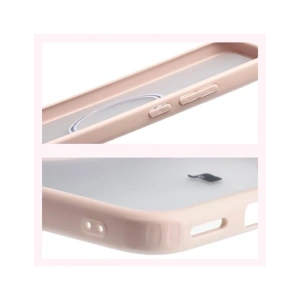 Etui z pierścieniem magnetycznym Bizon Case MatteO do Xiaomi POCO F7 przydymione-różowe