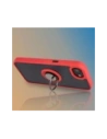 Etui z uchwytem na palec Bizon Case Hybrid Ring do Apple iPhone 16e przydymione z czerwoną ramką