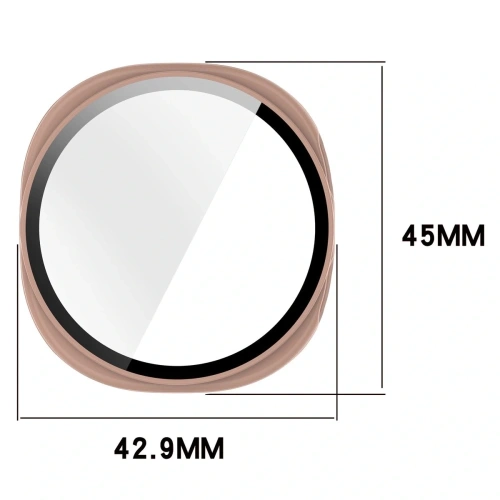 Etui ze szkłem do zegarka Bizon Case+Glass Watch do Samsung Galaxy Watch 8 40mm różowe